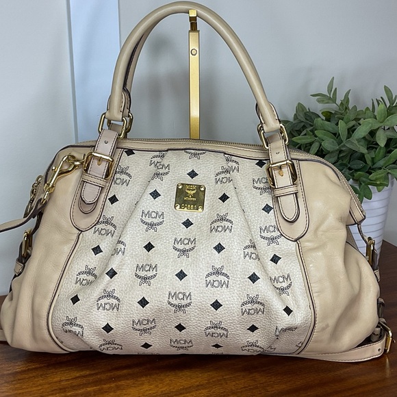 MCM Tan Monogram Satchel - Picture 8 of 16